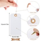100pcs Blank White Merchandise Price Tags With Strings Retail Strung Label