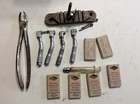 Large Lot Of Antique Dental Tools  Syringe  drills  Wire Bender  Puller And Bits