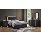 Contemporary Black Queen 5-piece Bedroom Set With Led Headboard