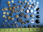 70 Antique   Vintage Buttons In Brass Metal Glass Etc 