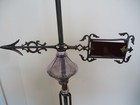 Antique Red Glass Weather Vane Lightning Rod W  Elecrta Amethyst Glass Ball Nice