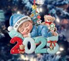 Personalized Baby   s First Christmas Ornament 2025  Custom Acrylic 2d Flat