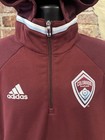 Adidas Colorado Rapids 1 4 Zip Fleece Interior Pullover W detachable Hood Large