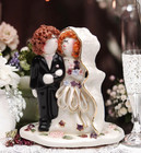 Ceramic Bride And Groom Wedding Cake Topper  Wedding Decor  Wedding Gift