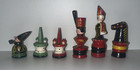 Vintage Erzegebridge Hungary Russia Hand Painted Wood Chess Pieces  6  Rare