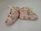 Vintage Baby Shoes Mrs  Day s Ideal Baby Shoes Floral Pink Fabric