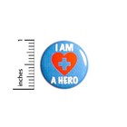 Vintage 80s 90s Style Button Pin I Am A Hero Rn Doctor Nurse Cross Cute 1  94-23
