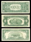 Set Of 3 Paper Money Silver Certificate    Red Seal  1 1957  2 1953  5 1963 Fine