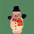 2 Christmas Whimsical Snowman Night Lights Blow Mold Style Glitter Bubbles