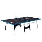 Official Size Ping Pong Table Foldable Indoor Tennis Table Paddles Black Blue