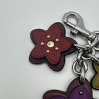 Coach Bag Charm Key Chain Silver Multi Wildflower Cluster