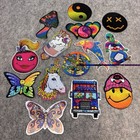 17 Vintage Vending Machine Stickers 90s Y2k Alien Smiley Face Butterfly Mushroom