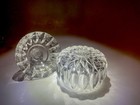 New Gorham Silver Lead Crystal Sugar Bowl W  Creamer Set W  Lid Petite Handblown