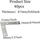 40pcs 2x2 Inch L Shape Corner Brackets Metal Right Angle Braces W  Screws Silver
