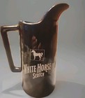 Vintage White Horse Scotch Whisky Ceramic Advertising Pitcher 7  Four Roses