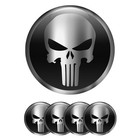 4x 3d Domed Skull Wheel Center Cap Stickers     Custom Hub Badge Decals