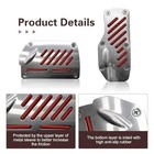 Car Pedal Covers  Anti-slip Brake   Accelerator Pad  Alloy Anti-rust 2 Pcs Red
