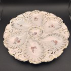 Rare Antique Oyster Plate Made In Germany W  Gold Trim And Floral Design