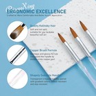 3pcs Acrylic Nail Brush Set  Size 8 10 12 Professional Brushes Colorful 