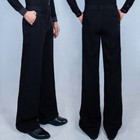 Men Ballroom Dance Pants Practice Trousers Latin Salsa Modern Stretch Black Long
