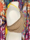 Vintage Cute Little Boy   Girl W Flowers Applique Festival Hippy Halter Top M l