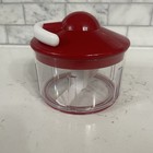 Kuhn Rikon Swiss Pull Chop Manual Food Chopper Hand Pull Red White