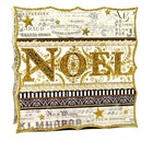 Punch Studio Die Cut Square Keepsake Box Christmas Noel 43136 Gold Glitter