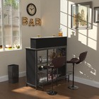 Home Bar Unit Mini Bar Liquor Cabinet With Storage And Footrest For Home Kitchen