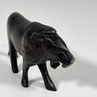 Vintage Mini African Ebony Wood Hand Carved Roaring Lion Figurine Folk Art 2 