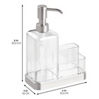 Idesign 67080 Forma Plastic Soap Pump With Caddy  Set Of 1  Clear brushed Ss