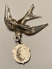 Vintage Antique Metal Jesus Infant Of Prague Dove Brooch Pin - Italy