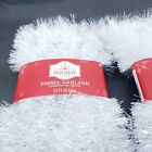 Holiday Time Tinsel Garland Frosted White Clear 15 Ft Each Or 30 Ft Total Qty 2