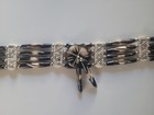 Buffalo Bone 4 Line Choker Tribal Native American Necklace Brown White