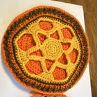 Handmade Crochet Doily Lot Orange Black Round   Oval Cottage Core Fall Halloween