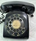 Vtg Bell System Western Electric 500 Dm Black Rotary Dial Desk Telephone