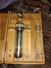 Vintage 10cc B-d Champion 507 25 Luer-lock Veterinary Syringe With Wooden Box