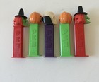 Vintage Pez Halloween Dispensers Lot Of 5 Pumpkin Witch Ghost Skull