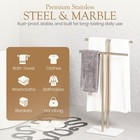 Free Standing Towel Rack - 2 Tier Satin Gold Stand With Marble Base