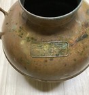 Antique Pre-prohibition Copper Moonshine Still Pot Brass Plate Tax Revenue Label