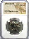 Pamphylia Side Ar Tetradrachm Silver Greek Athena Coin 200 Bc - Ngc Choice Vf