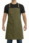 Adjustable Canvas Chef Apron For Men   Women  Cotton  Cross-back  5 Pockets