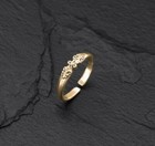 Women s Flower Gold Toe Ring Adjustable Ring Yellow Gold Plated 925 Sliver