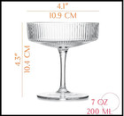 Vintage Art Deco Coupe Glasses   Set Of 4   7 Oz Classic Cocktail Glassware For