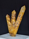 Golden Healer Tower Tri 3 Crystal Large Point Chakra Gemstone