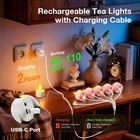 6 Pack Rechargeable Flameless Candles With Remote Timer  Battery Operated Tea   
