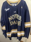 Notre Dame Hockey Jersey   Size 48  team Issued   Game Worn   Memorial Patch    