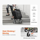 Kffkff 36l Stair-climbing Folding Cart - 6-wheel Trolley With Oxford Bag Black