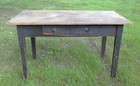 Antique 19th Century Country Kitchen Farm Table With Drawer