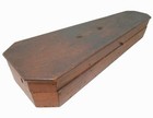 Rare Early-mid 19th C Antique Red Pntd Wood Violin Coffin Case  Ink Dog Drawing 