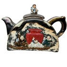 Antique Japanese Sumida Gawa Pottery Ceramic Teapot